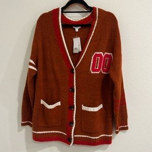 NWT BP Varsity Cardigan brown